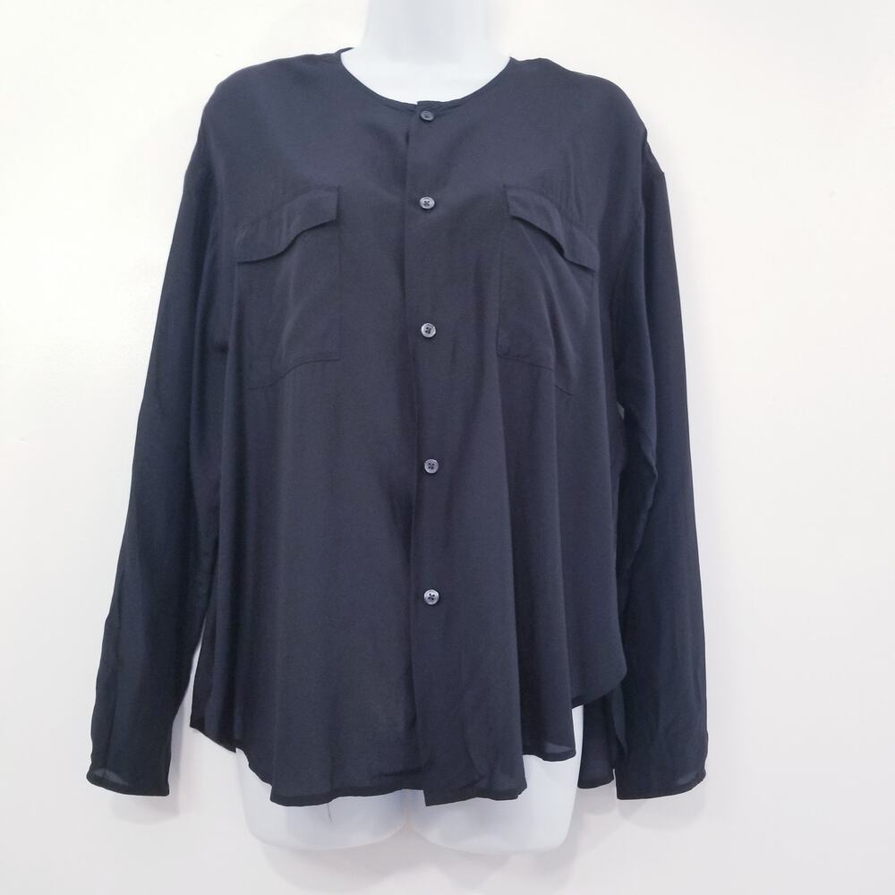 HOPE by Ringstrand Soderberg Silk Blend Lisa Blouse Button Front Minimalist